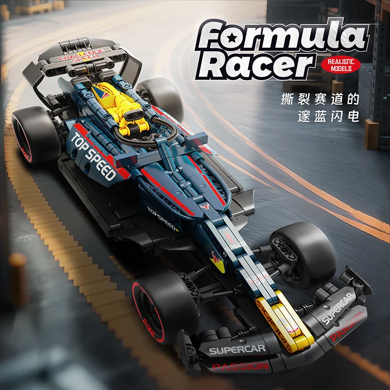 

Upgrade gift box back to Rickshaw 7611 Racing 1:14 Red and Blue Bull Racing Team F1575 Particle Assembly Building Block Gift Toy
