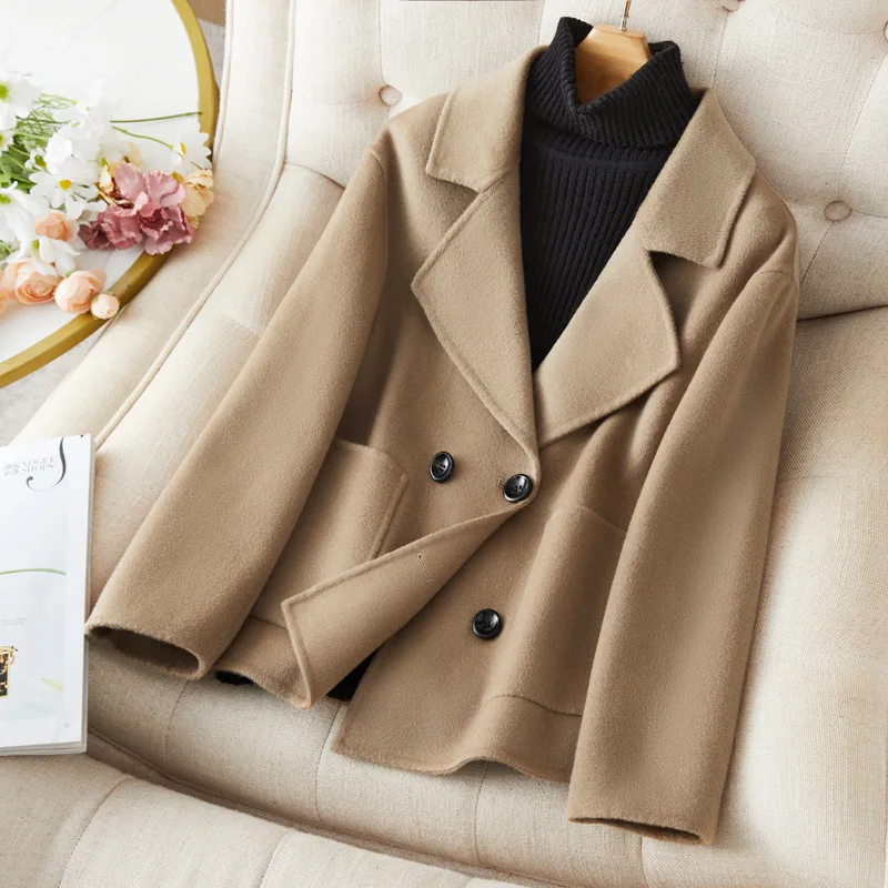 

100% Wool Coat Women Short Woolen Jackets Wool & Blends Coats New Women's Coat for Spring