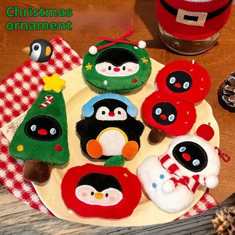 1 Uds. Lindo llavero de muñeco de nieve de peluche; Accesorio perfecto para decoración de bolsas navideñas y divertido regalo de Navidad