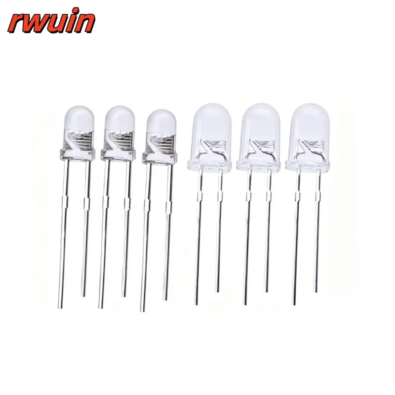 50pcs Diode F3/5MM 3V 5V 12V Super Bright Straw Hat LED  Light Emitting Diodes Blue Green Red Yellow White for DIY Electronic