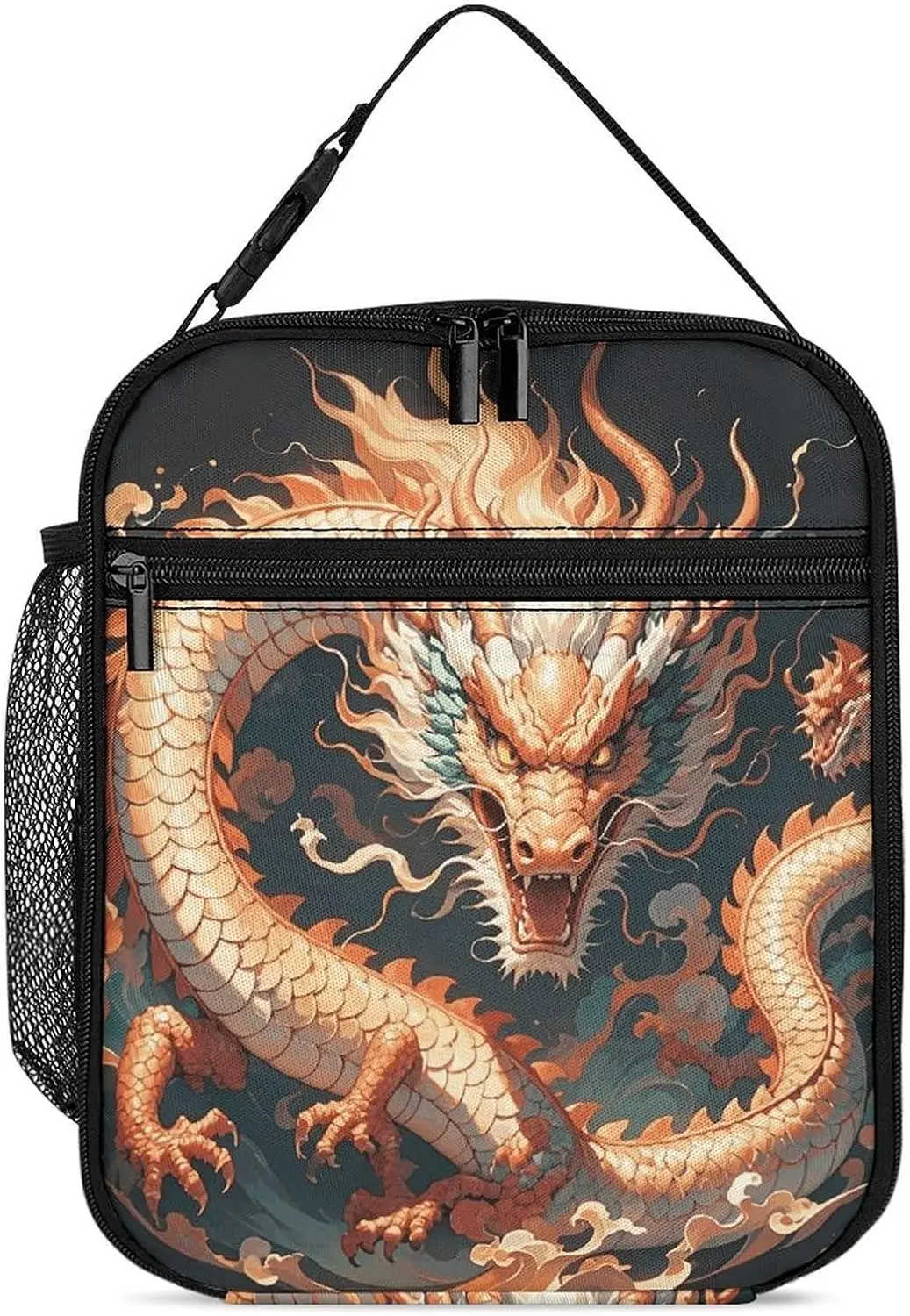 

Lunch Bag Insulated for Women Men Reusable Lunch Tote Bags Chinese Dragon