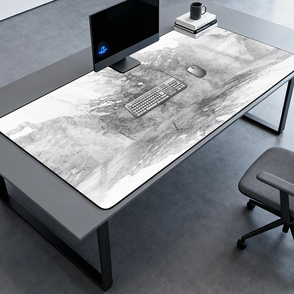Monochrome Sketch Mouse Pad Large Desktop Mat Mousepad Gaming Landscape 140x60 Computer Wash Ink Deskmat Full Desk Decor Pad