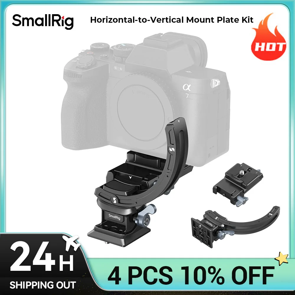 SmallRig EOS R8 FX30 X-T50 Horizontal-to-Vertical Mount Plate Kit for Sony for Canon for FUJIFILM for Nikon Mirrorless Cameras