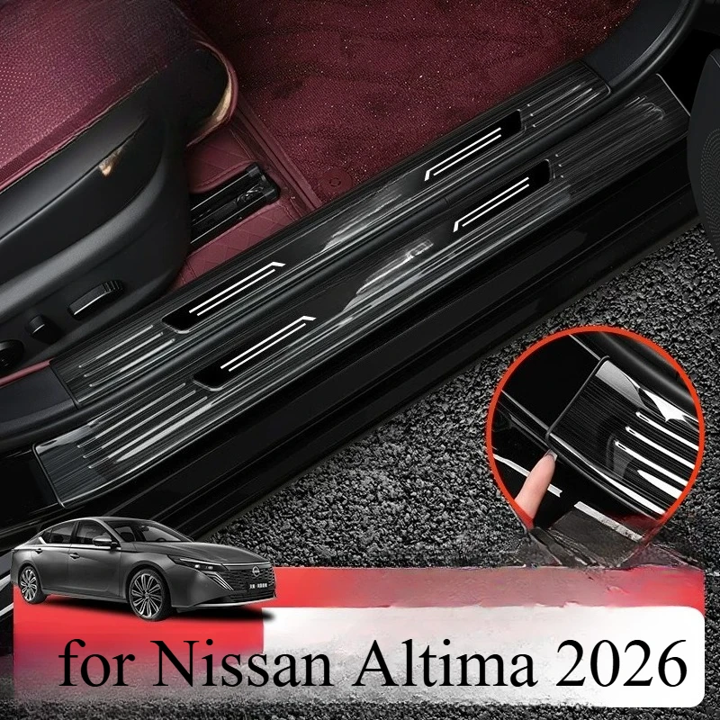 Stainless Steel Door Sill Scuff Plate for Nissan Altima 2026 Car Threshold Protector Trim with Brushed Finish