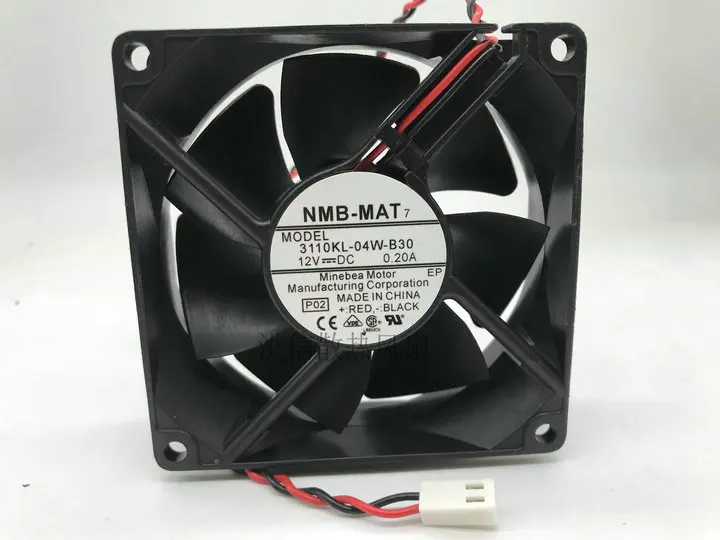 

Free shipping original NMB 3110KL-04W-B30 8025 8CM 12V 0.20A ball cooling fan