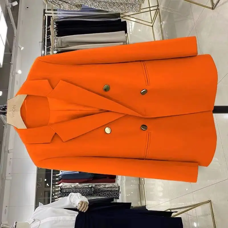 New Candy Color Suit Coat Women Korean Loose Double-breasted Blazers Lady Office Female Temperament Blazers Jacket Outwear Tops