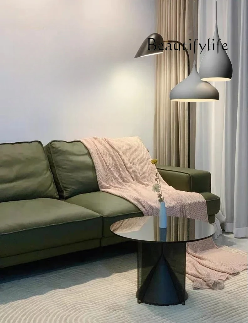Designer geometric simple small coffee table tempered glass light luxury coffee table special-shaped living room