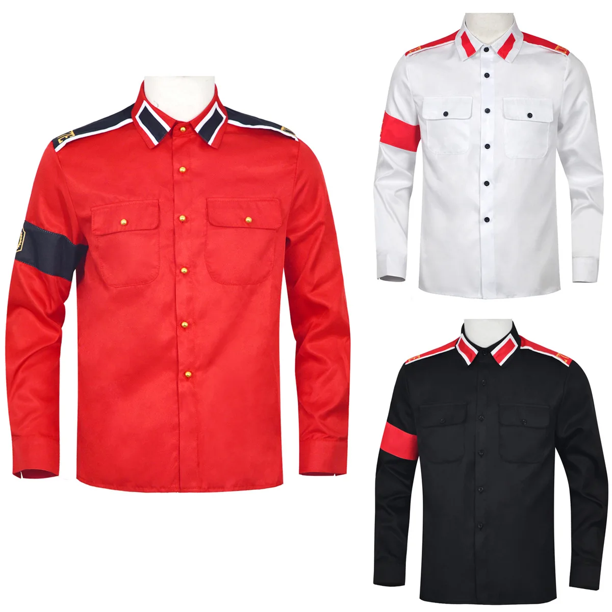 Mittelalterliches Michael-Jackson-Bühnenkostüm, Rock-Sänger-Show-Cosplay-Shirt, Herrenoberteil