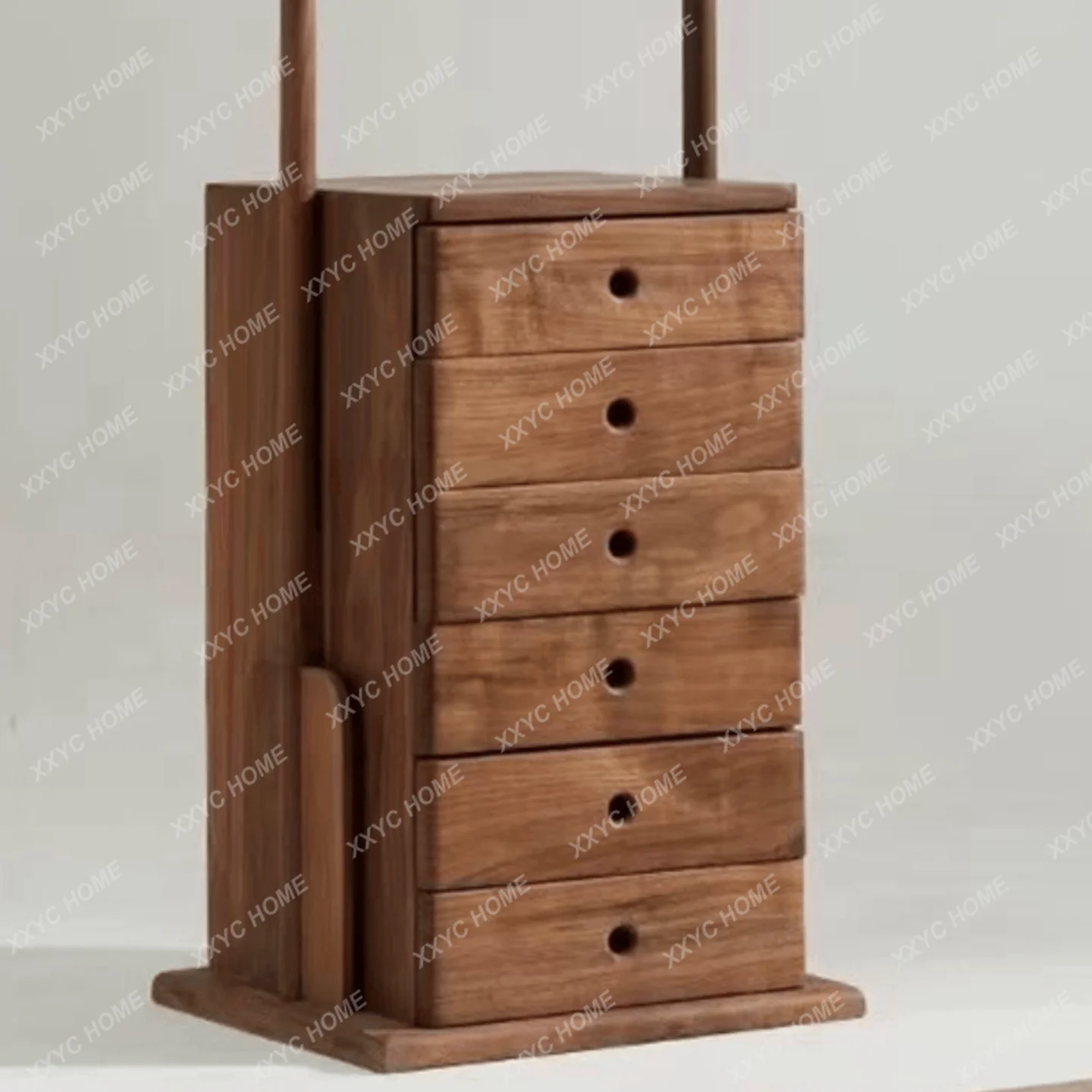 X-S New Chinese style six-bucket handle cabinet solid wood coat rack simple and modern HG