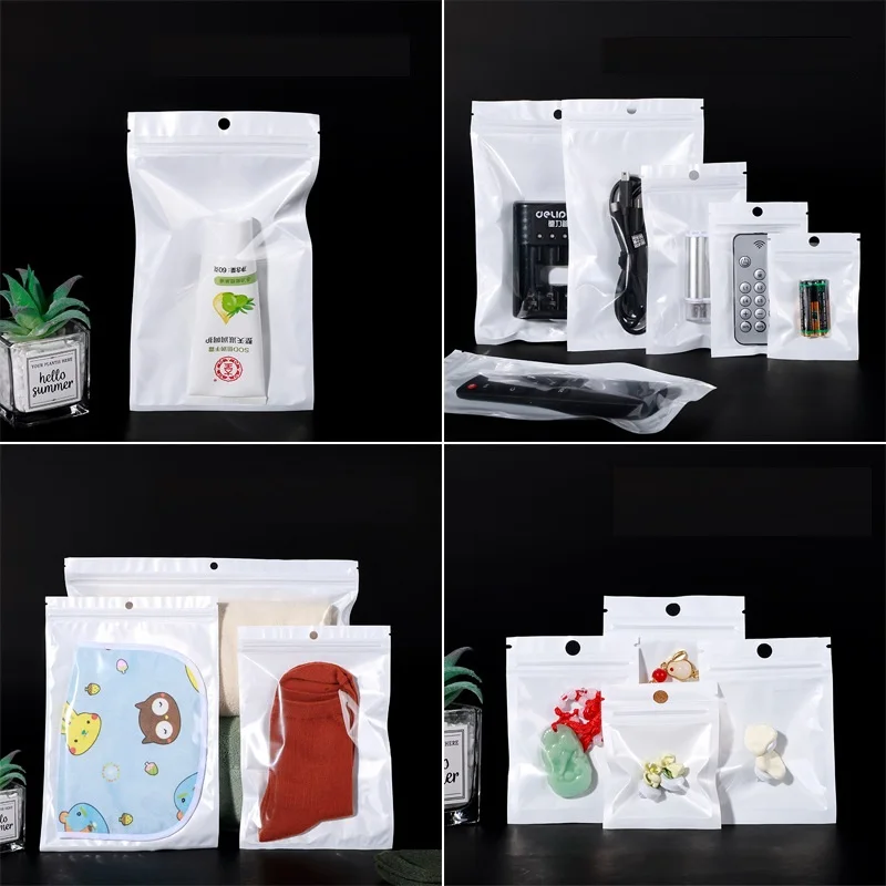 3000Pcs/Lot Self Sealing Zipper Bag Resealable Packaging Bag Parts Jewelry Data Cable Storage Bag Pearlescent Film Ziplock Bag