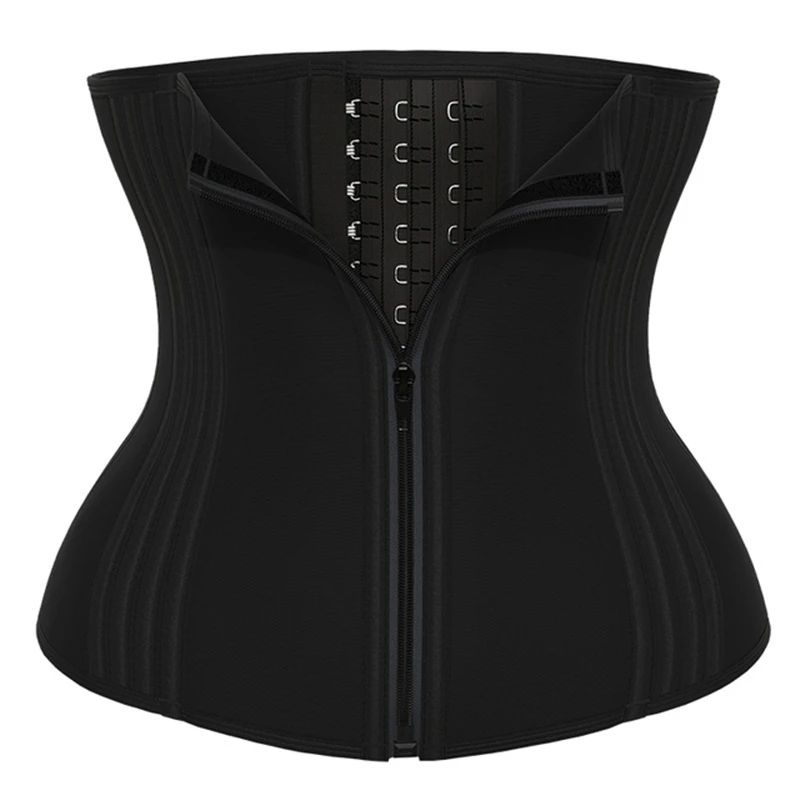 Fajas Colombians Latex Waist Trainer 29 Steel Bones Body Shaper Corset for Slimming Waist Belt Double Compression Girdles