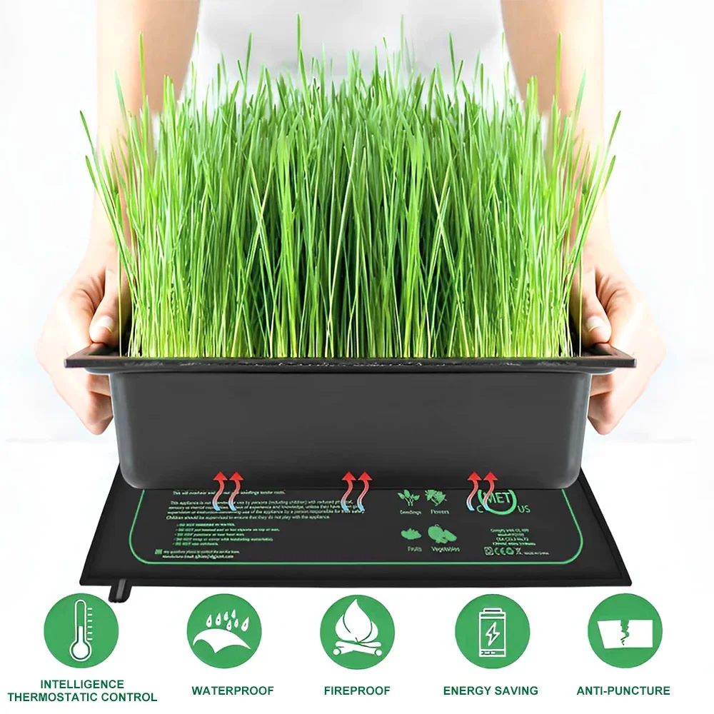 10/25/50CM Seedling Heat Mat Indoor Plants Germination Waterproof Heating Pad Propagation Clone Starter Mat EU/US/UK Plug