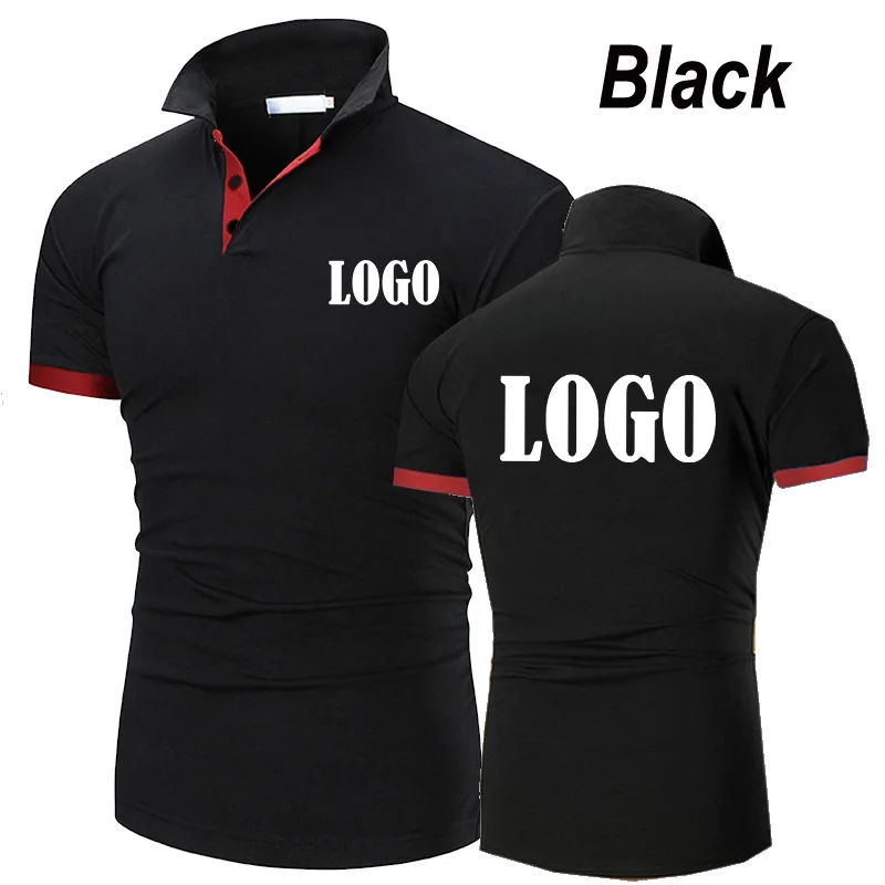 Customized New Fashion Polo Shirt Men\'s Summer Slim Fit Solid Color Button Breathable Polos Casual Men Clothing