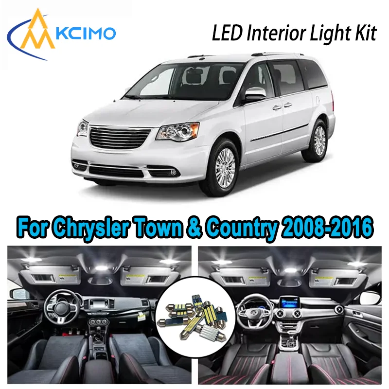 

High-Quality LED Interior Kit for Chrysler Town & Country 2008-2016 2009 2010 Premium Error-Free Dome Map Trunk Automotive Lamps