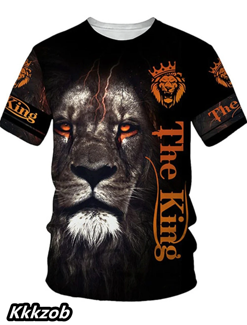 

Lion 3D Printed Round Neck 2025 New Men's Gender-Neutral T-Shirt Casual Short Sleeve Top Street Wea Men'st -Shirt Oversized