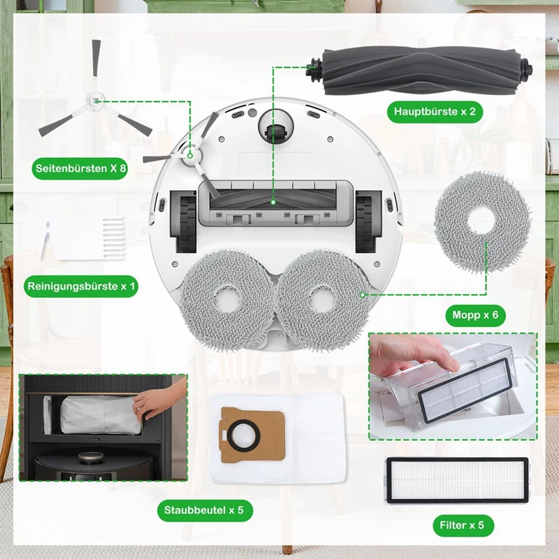 Accessoires pour aspirateur Dreame L20 Ultra/L30 Ultra, brosse latérale principale, filtre Hepa, vadrouille, gril, sacs à poussière