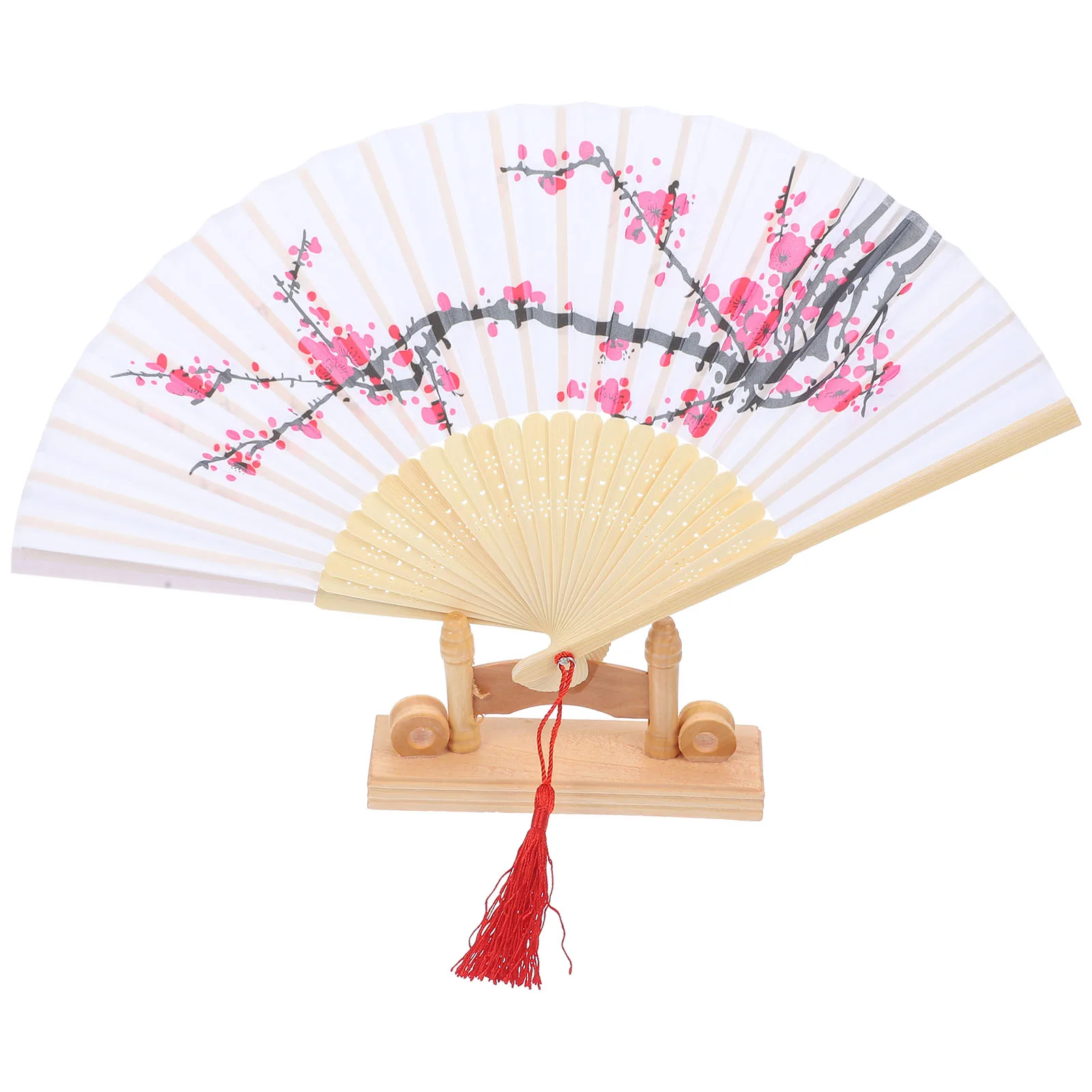 

Wood Foldable Fan Chinese Style Adornment nament Imitated Silk Cooling Accessories For Stage Party Gifts Carnival