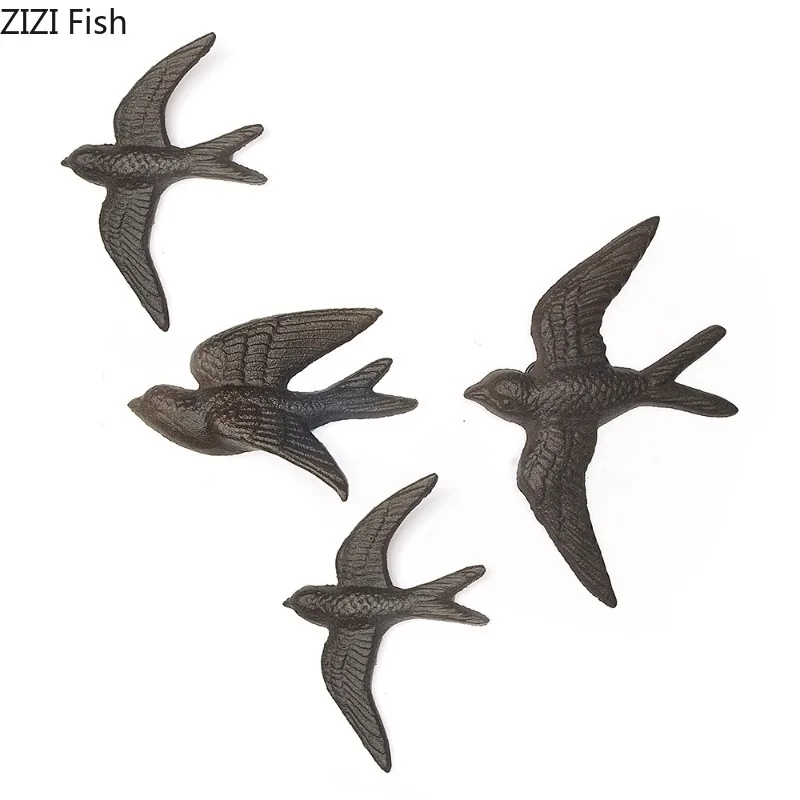 Swallow Wall Decoration Cast Iron Ornament Handicrafts Hanging Decorations Crafts Garden Courtyard Retro Wind Chime Art Statue