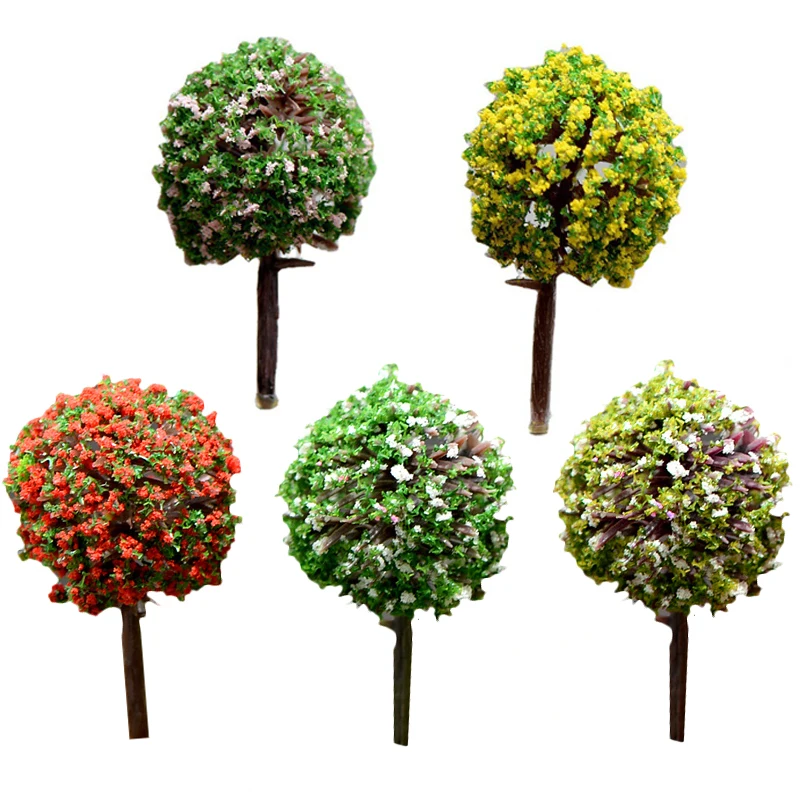 

100PCS Fairy Garden Miniature Tree Flower Ball Model Mini Landscape Ornaments for Home Xmas New Year Decoration Color Random
