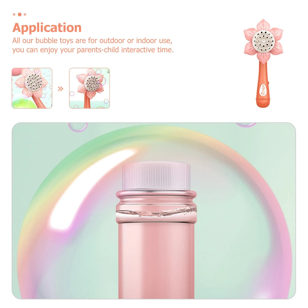 

23 Holes Pink Kids Indoor Blower Sunflower Shape Machine Outdoor Electric Bubble Bubble Machine Play Blow Games