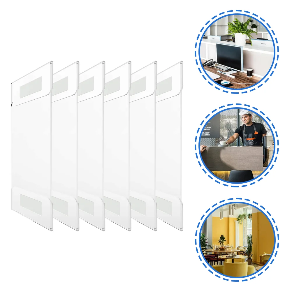 6 Pcs Menu Display Stand Clear Shelf Wall Sign Holder Memo Document Wedding Shelves Price Table Number Frames