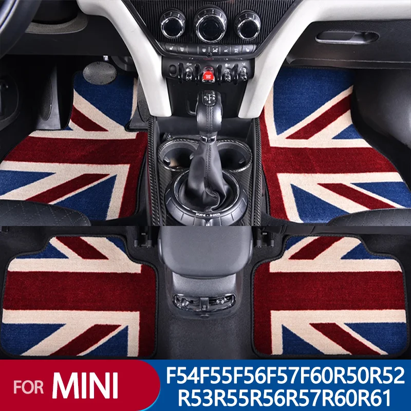 

LHD RHD Union Jack Car Floor Foot Mats For MINI Cooper F54 F55 F57 F56 F60 R55 R56 R57 R60 R61 Clubman Countryman Accessories