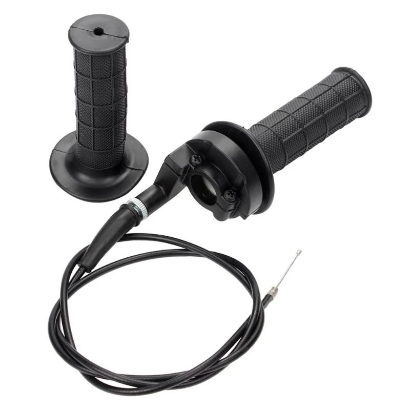 

Twist Throttle Accelerator Handle Grips and Bent Cable Throttle Cable & Grips for 50cc 110cc 125cc 150cc 250cc Dirt Bike