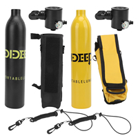 DIDEEP 0.5L Scuba Oxygen Cylinder Underwater Breather for Diving with Breathing Valve Storage Bag
