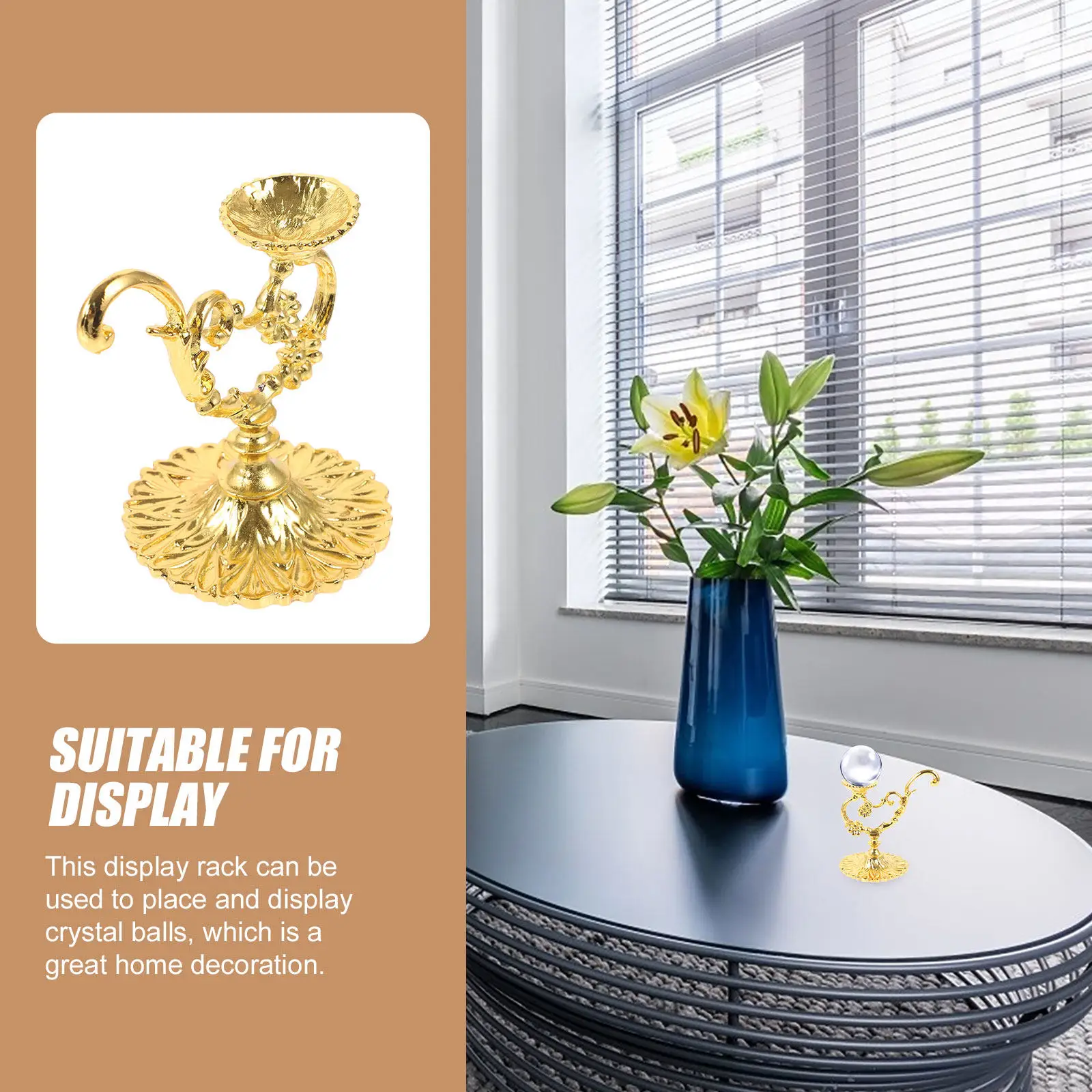 Desktop Stand Crystal Sphere Holders Stands Ball Accessory Display Metal Holding Rack