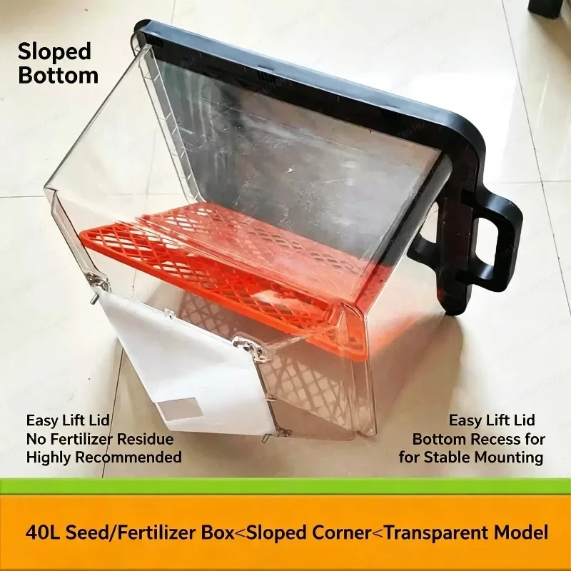 40L Electric Fertilizer Spreader, Poultry Automatic Feeder with Double Ditch Design for Wheat Ridge Sowing