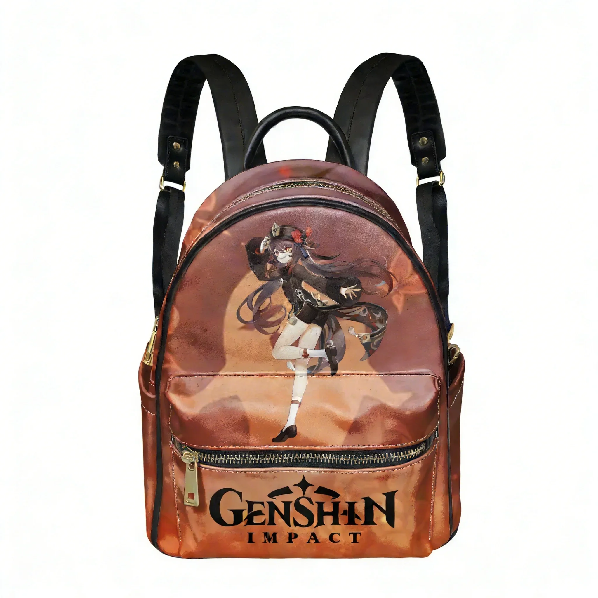

Genshin Walnut Backpack Womens Mens Knapsack Custom Text Image Double Shoulder Bag Business Travel Bookbag Rucksack Gift Daypack