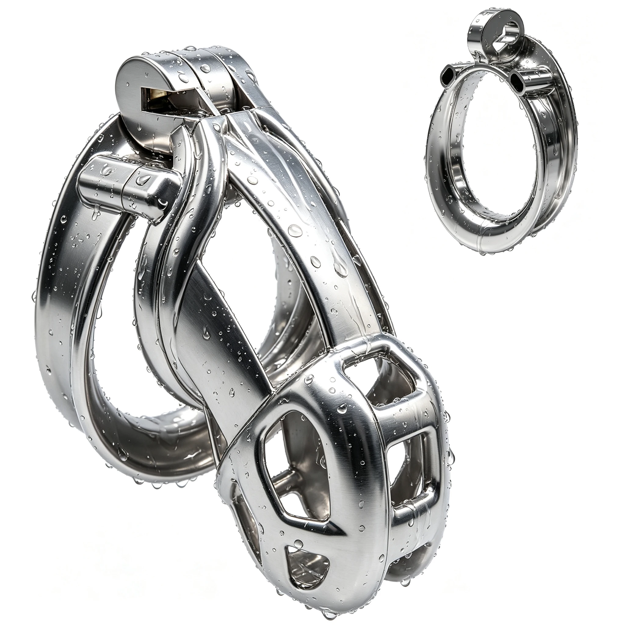 Sissys Sexy Toys of Viper Chastity Lock Cobra Male Chastity Lock CB Lock Penis Restraints Chastity with Four Rings for Men Gay view 6