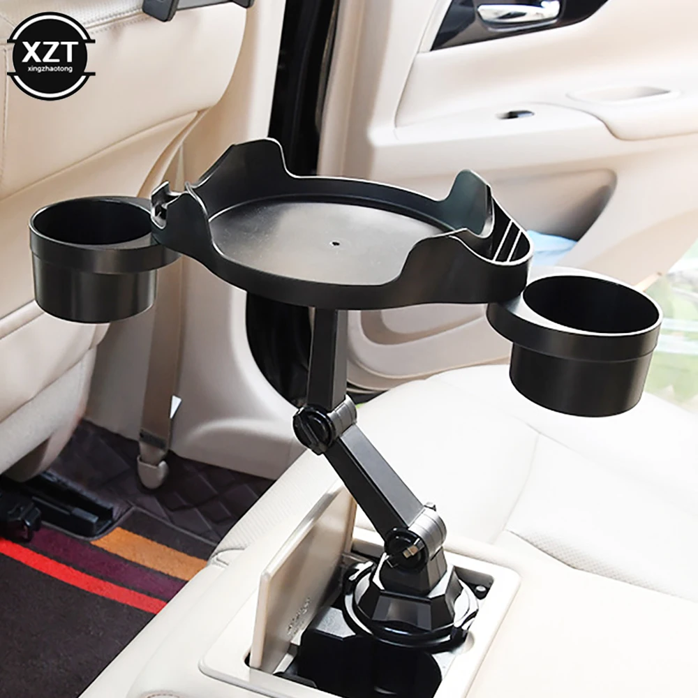 Car Cup Holder Tray 360 Degree Rotation Convenient Storage Tray Rack For Car Dining Plates And Tourism Expander Accessories