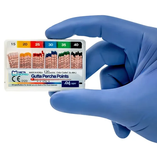 Imagen 1 del producto 5 cajas de puntos dentales de Meta Gutta Percha, puntas graduadas de fibra de relleno GP 02/04/06/F, conducto radicular cónico, poste cónico para terapia Dental Endo