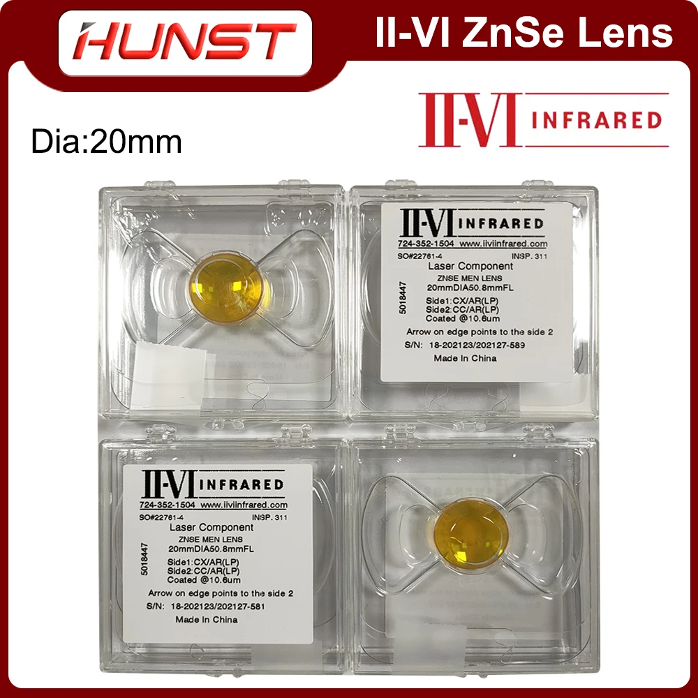 Imagem -02 - Hunst Ii-vi Znse Lente Focal Adequado para Co2 Gravura e Máquina de Corte Acessórios Diâmetro 20 mm fl 50.8 mm 63.5 mm