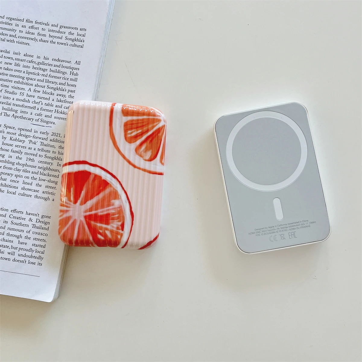 Grapefruit pattern Appearance Suitable for iphone Original external battery protection cover and charging treasure case