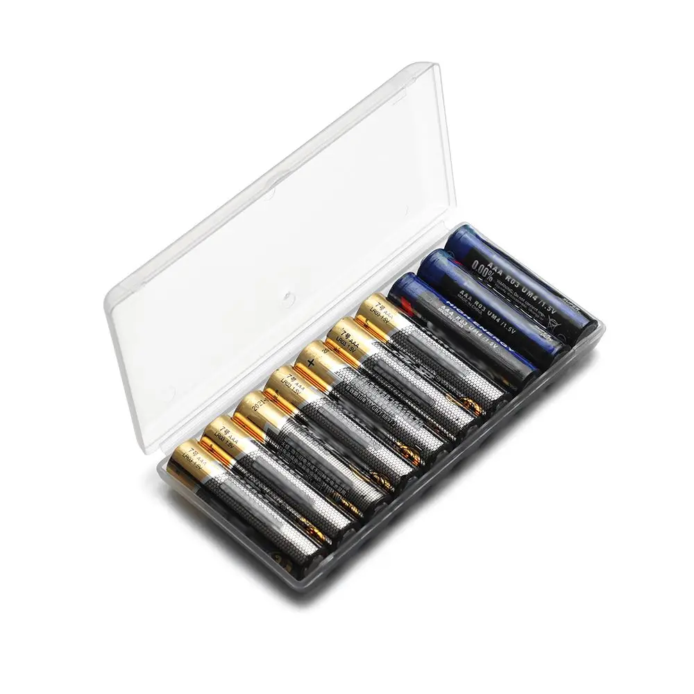 10 Slots Hard Plastic Container Portable Case Battery Storage Box For AAA/AA/18650 Battery Organizer Box Container Accessories