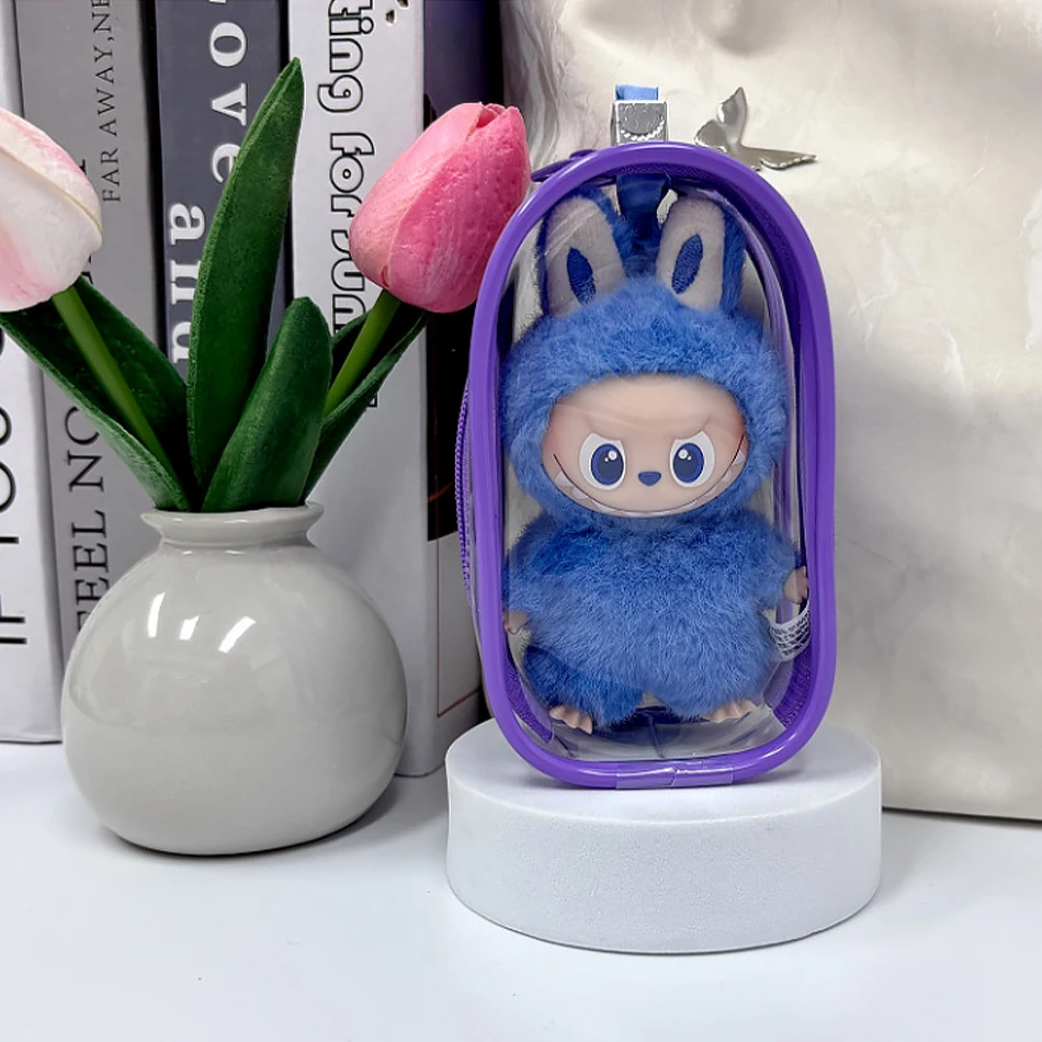 Für Mini Labubu Pin Für LoveTransparent Bunte Schutz Fall V4 Puppe Zubehör Plüsch Puppe Display Tasche Outdoor Schlüsselbund Spielzeug – Detail 14