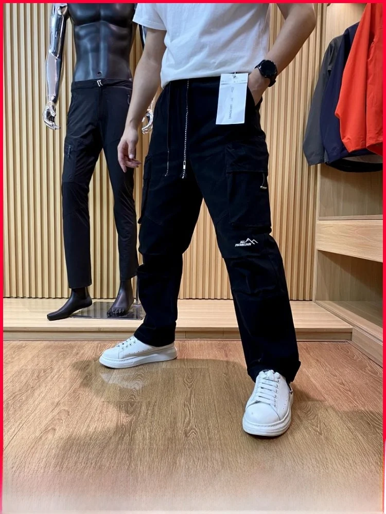 

High Street Sle Paratrooper Loose Fit Straight Leg Workwear Casual Pants High Waist Wide Leg Trousers Long Trousers for Men