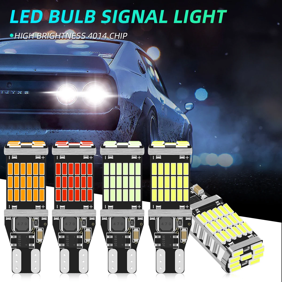 

10PCS T15 W16W LED Bulbs 902 904 906 912 921 Car Reverse Lights Canbus Flash Warning Light 12V Backup Light 45SMD 4014 Chip