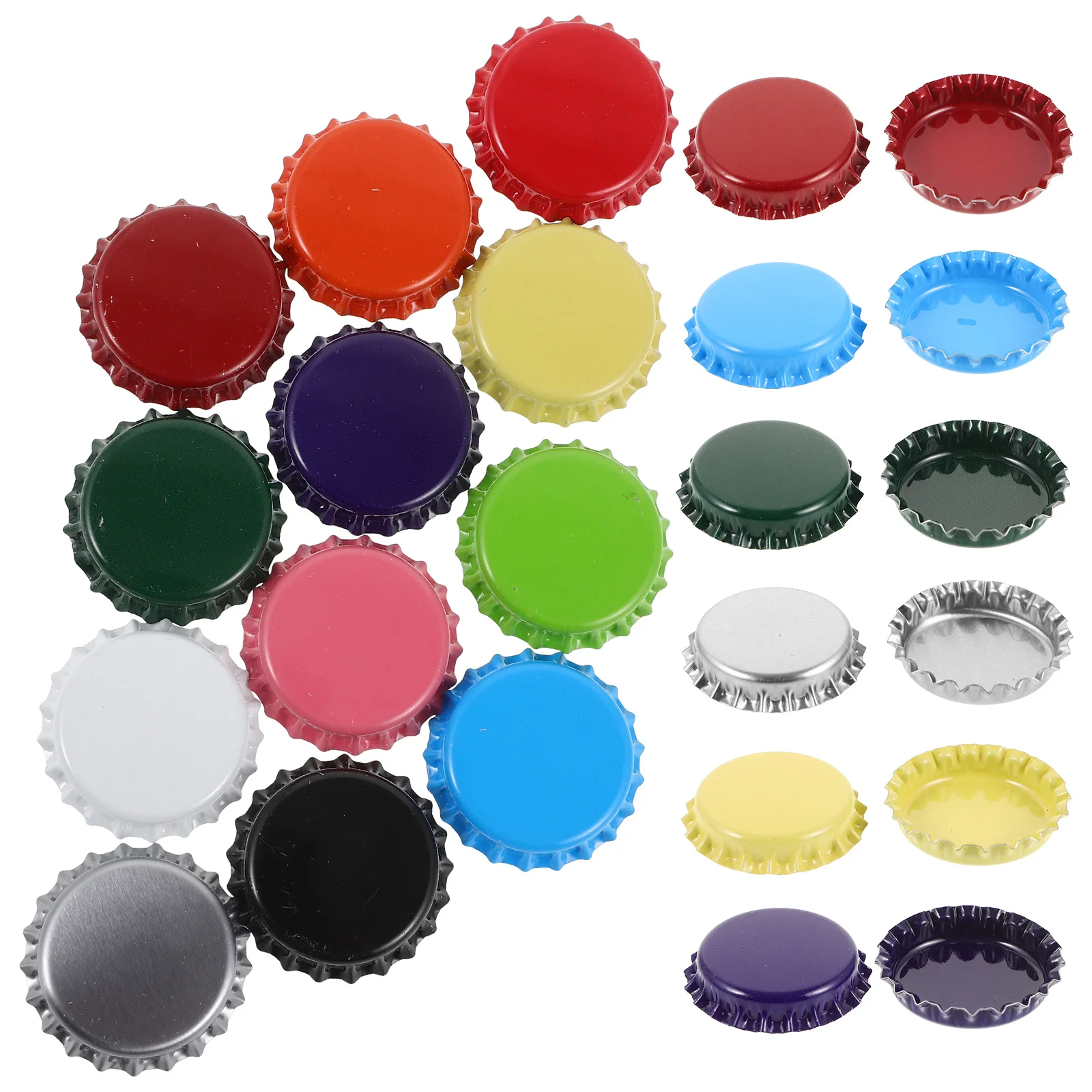 60Pcs Double Sided Colorful Beer Bottle Caps Metal Crafting Supplies Wall Art Decor Bottle Caps for Crafts Iron Art Supplies