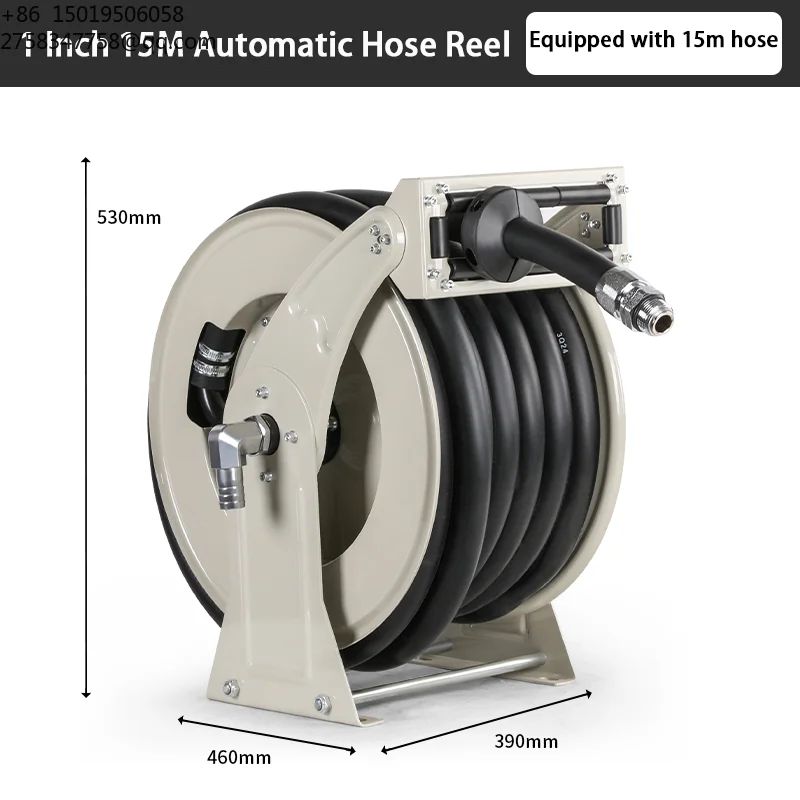 Factory Direct Sale 1 Inch 15 Meters General Pump Hose Reel Automatic Refueling Machine Fuel Reel With 15m Hose