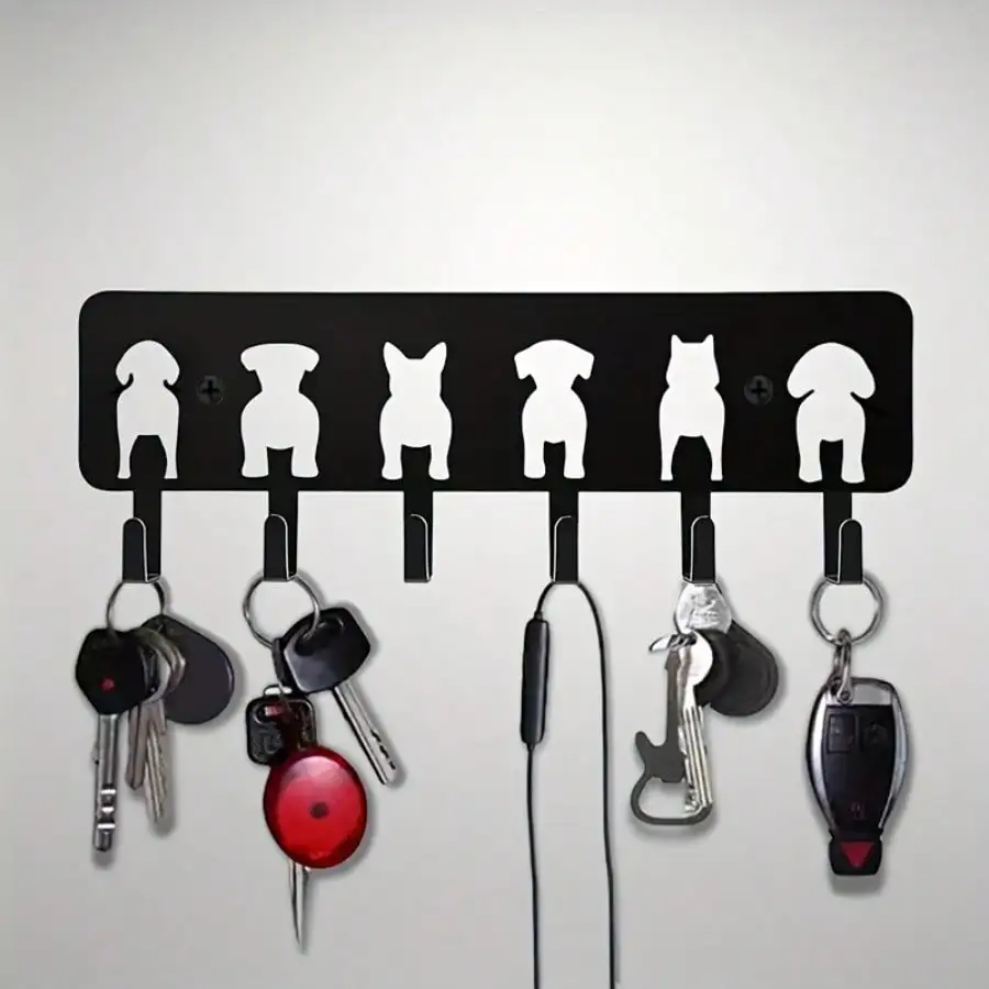 Multifunktionale 6-teilige Metall-Schlüsselhalter-Haken für Wand, Garage, Wohnzimmer, Badezimmer-Dekoration