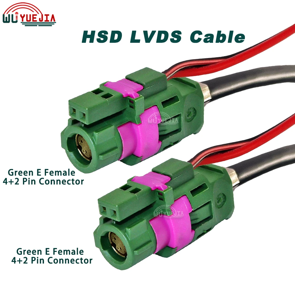 

Green RAL 6002 HSD 4+2 Pin Code E Female 6 Pin Connector High Speed Data Transmission Harness Wire For Car Infotainment System