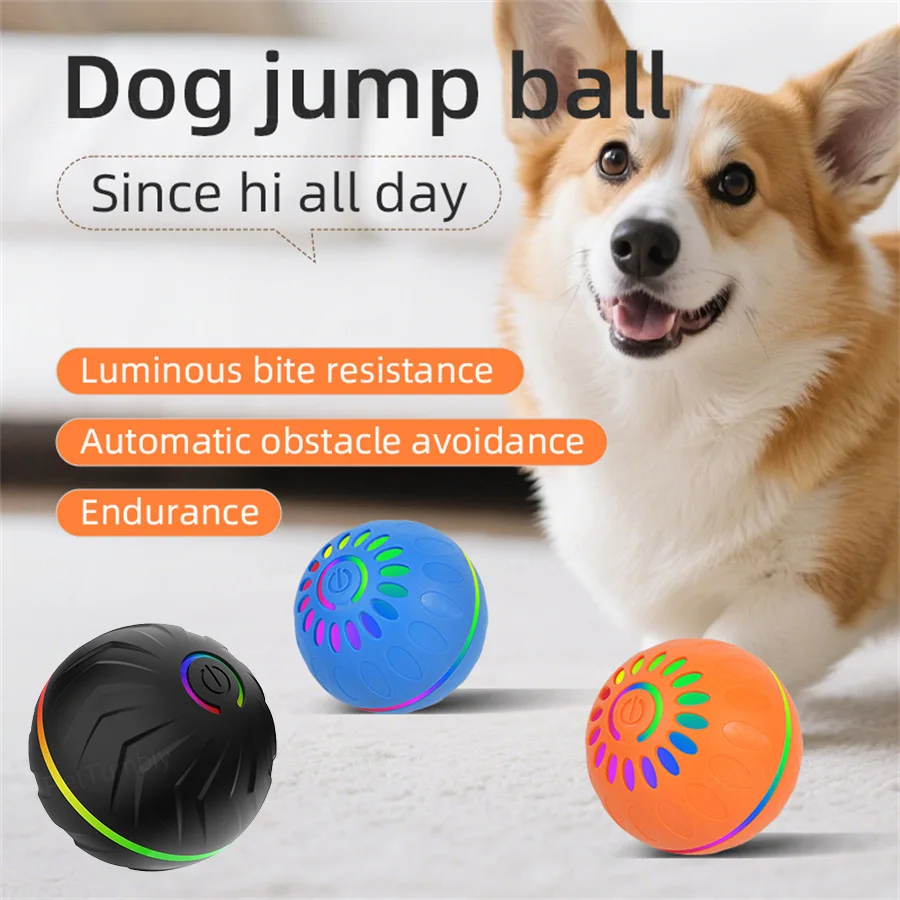 

Interactive Smart Dogs Toys Balls - USB Automatic Moving Bouncing Ball for Puppy to Large dog-Electronic Pet Ball Christmas Gift