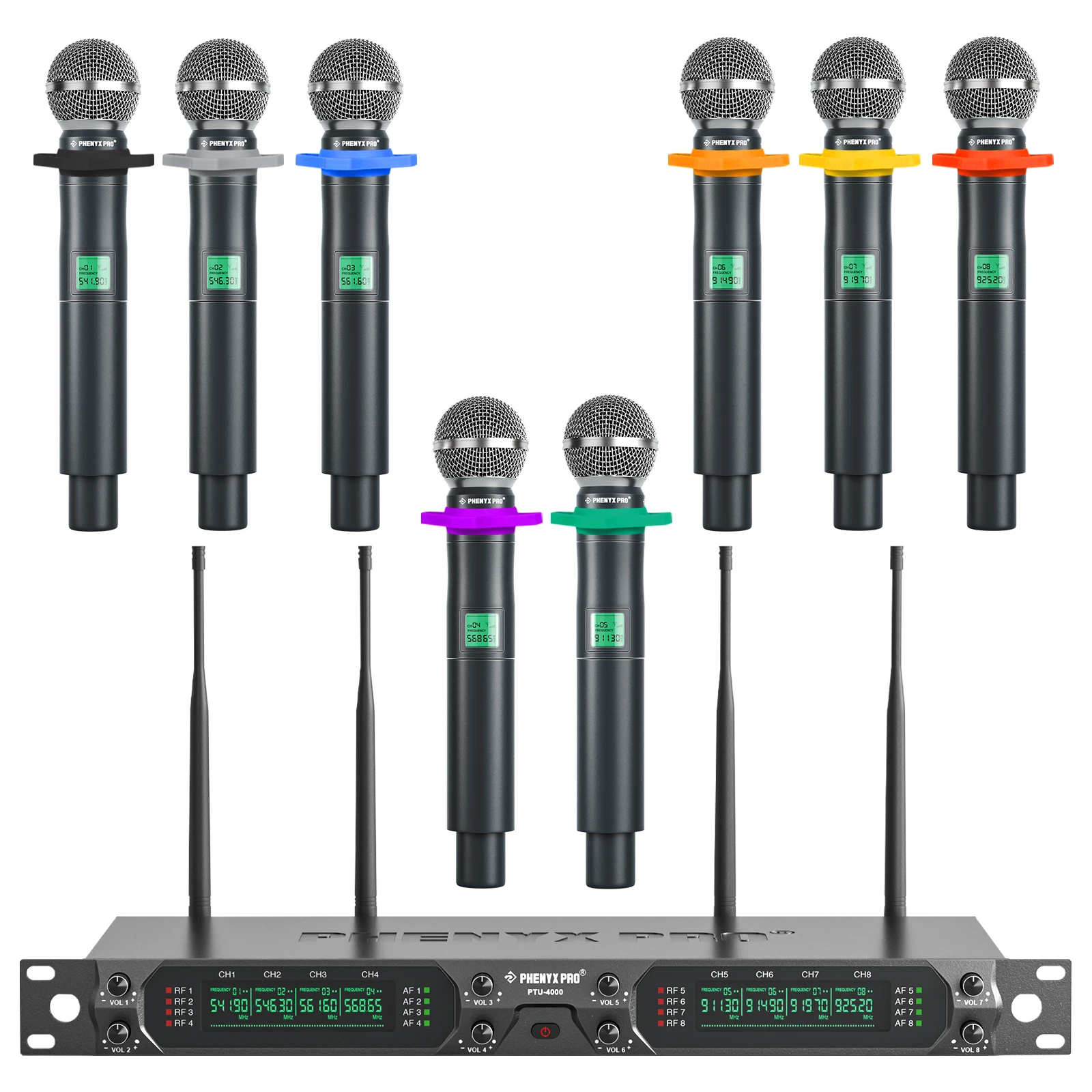 

PTU-4000-8H | UHF Fixed Frequency Eight-channel Wireless Microphone System