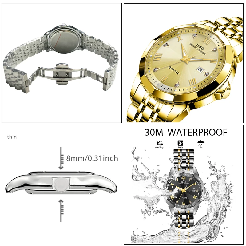 Vintage Women Wristwatch Steel Blue Dial Waterproof Elegant Small Handwatch Female Gifts 2025 Original Brands Lady Watch Golden