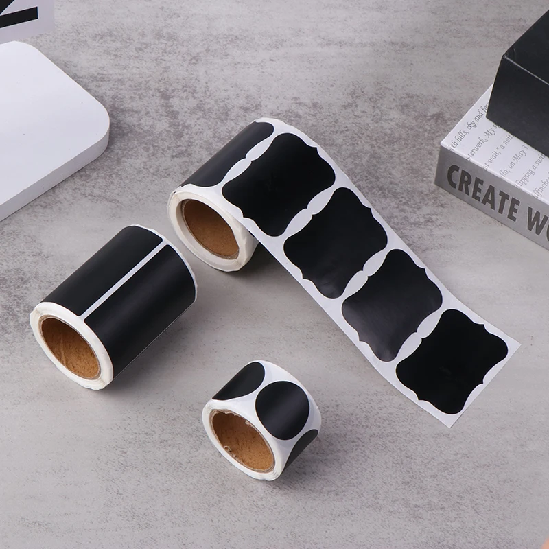 500Pcs/Roll 3 Styles Removable Blackboard Stickers Waterproof Chalkboard Labels 1.37*2.16in For Home & Kitchen