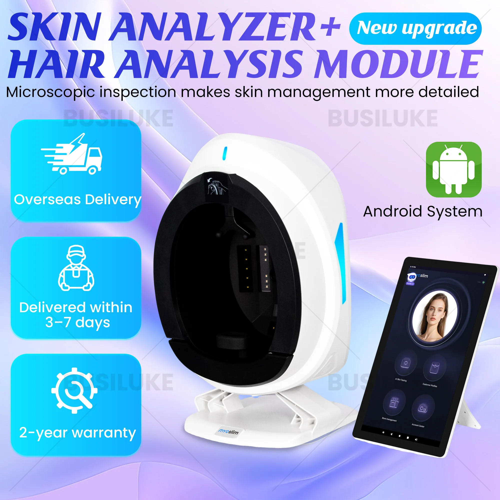 Q1 Pro 36MP Skin Analyzer Facial Scalp Hair Analysis Beauty Equipment 8 Light Modes AI Smart Report For Salon Professional Use