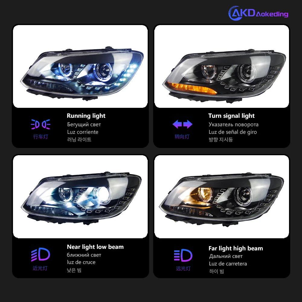 Car Lights for VW Touran Headlight 2011-2015 Touran Head Lamp Drl Projector Lens Automotive Accessories